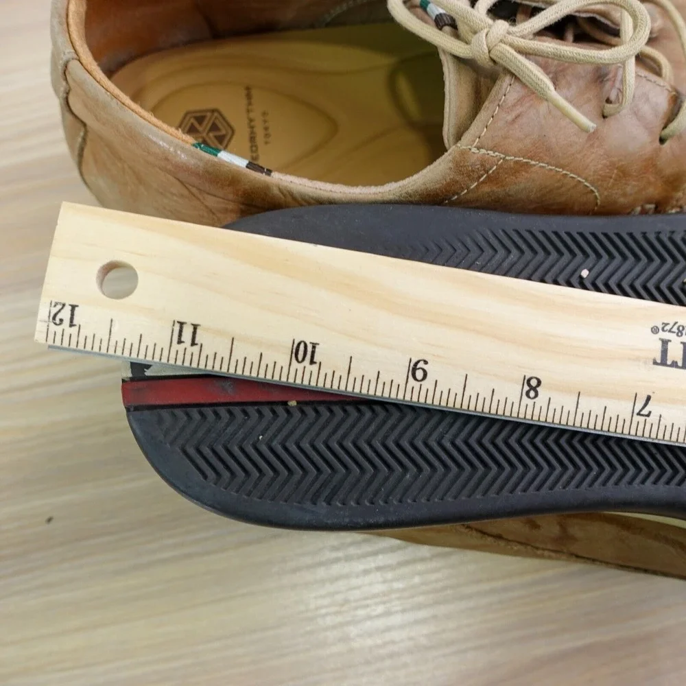 Japanese Whipstitch Boat Shoes Mens 9 Camel Leather Moc Blucher NEORHYTHM TOKYO